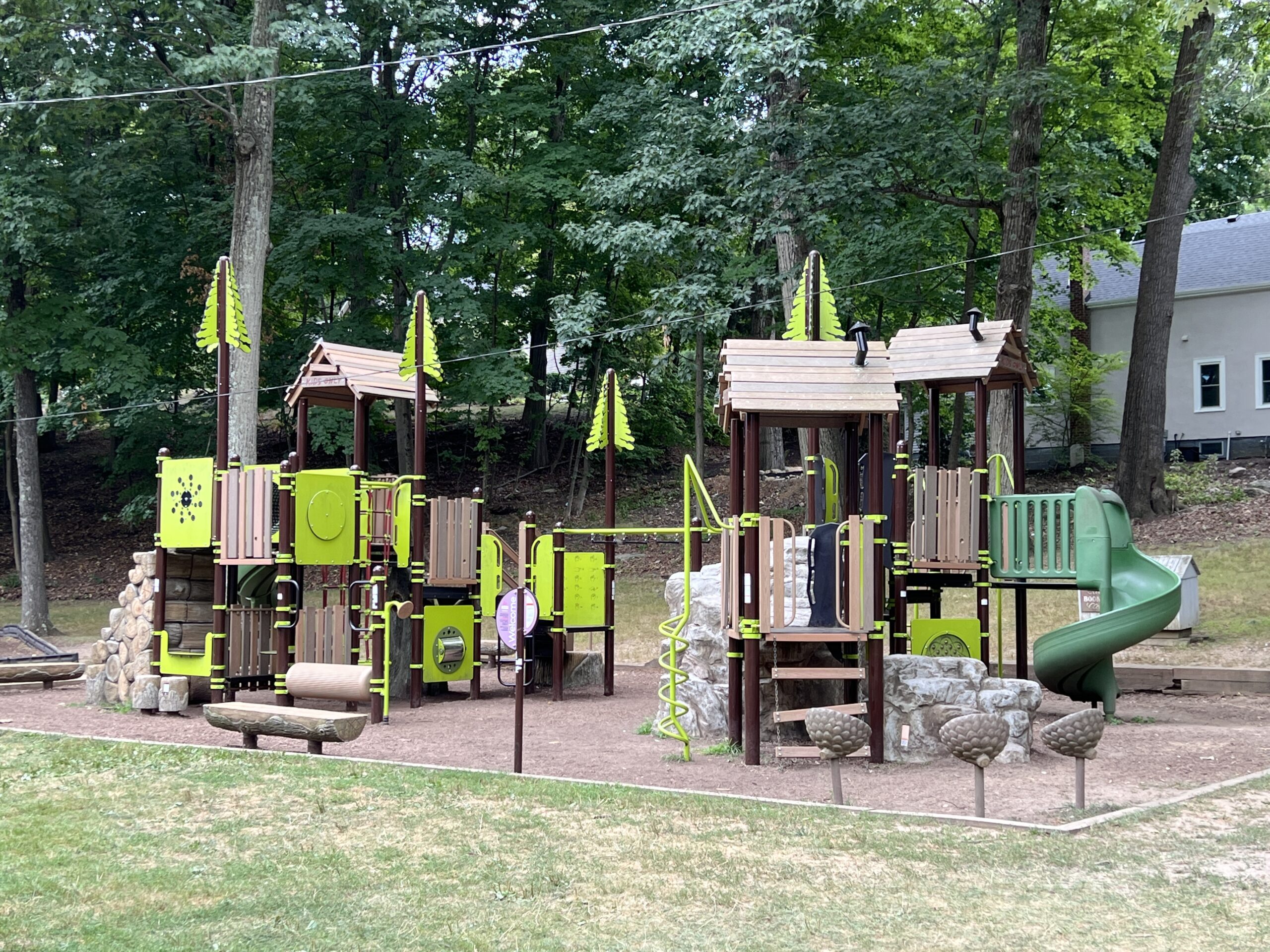 Grace Lord Park Playground in Boonton NJ - WIDE image - front of playground