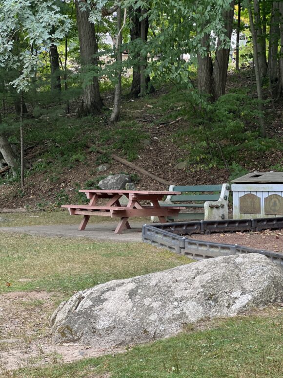 Grace Lord Park in Boonton NJ - Extras - picnic table and bench in shade JFF
