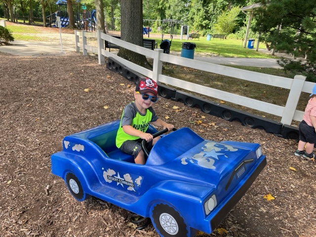 James G. Atkinson Memorial Park Playground in Sewell NJ - car on younger kids