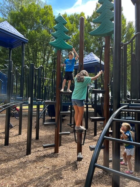 James G. Atkinson Memorial Park Playground in Sewell NJ - climbing structure on older kids