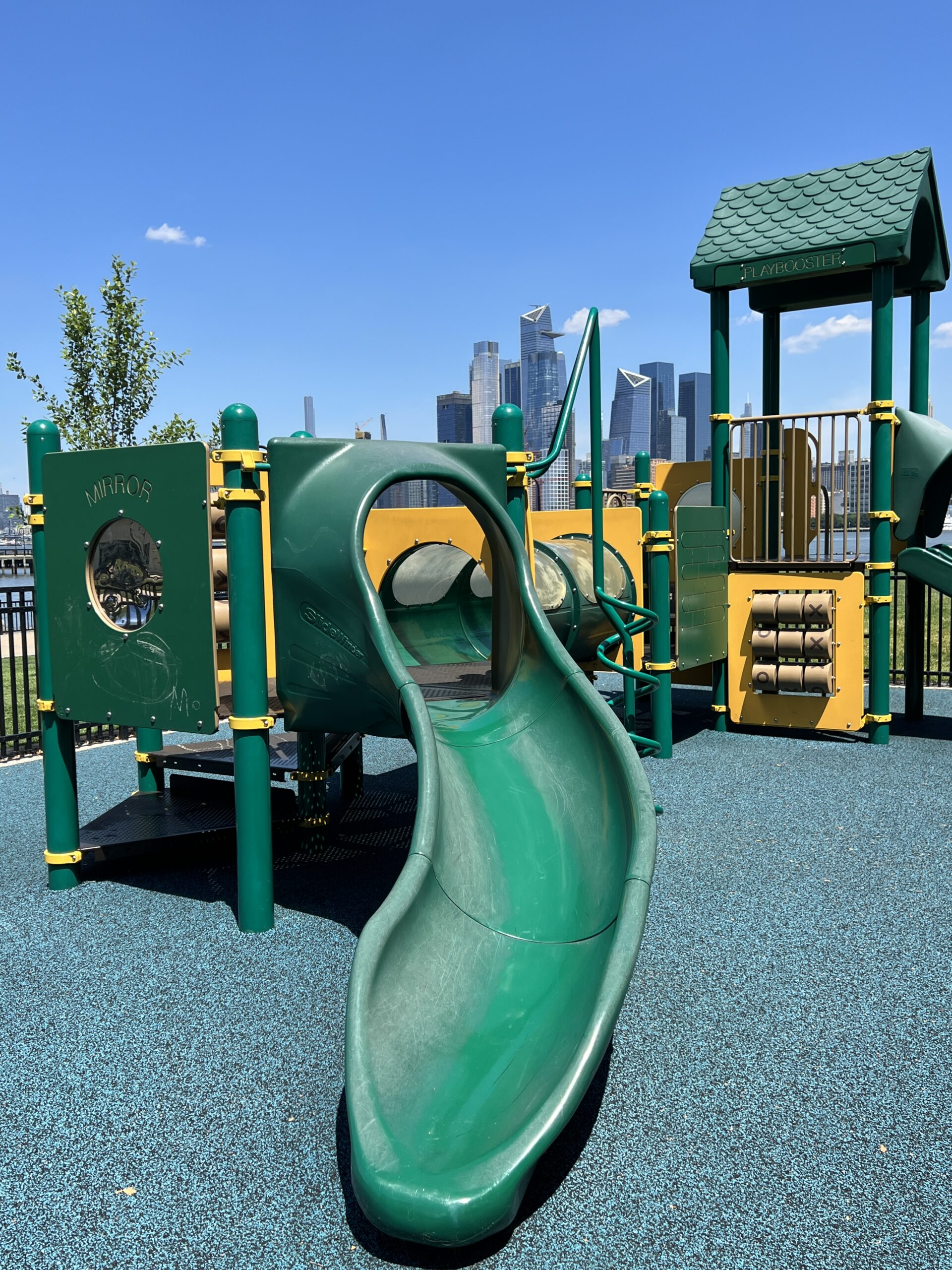 Maxwell Place Park Playground in Hoboken NJ - SLIDE - slightly curvy slide