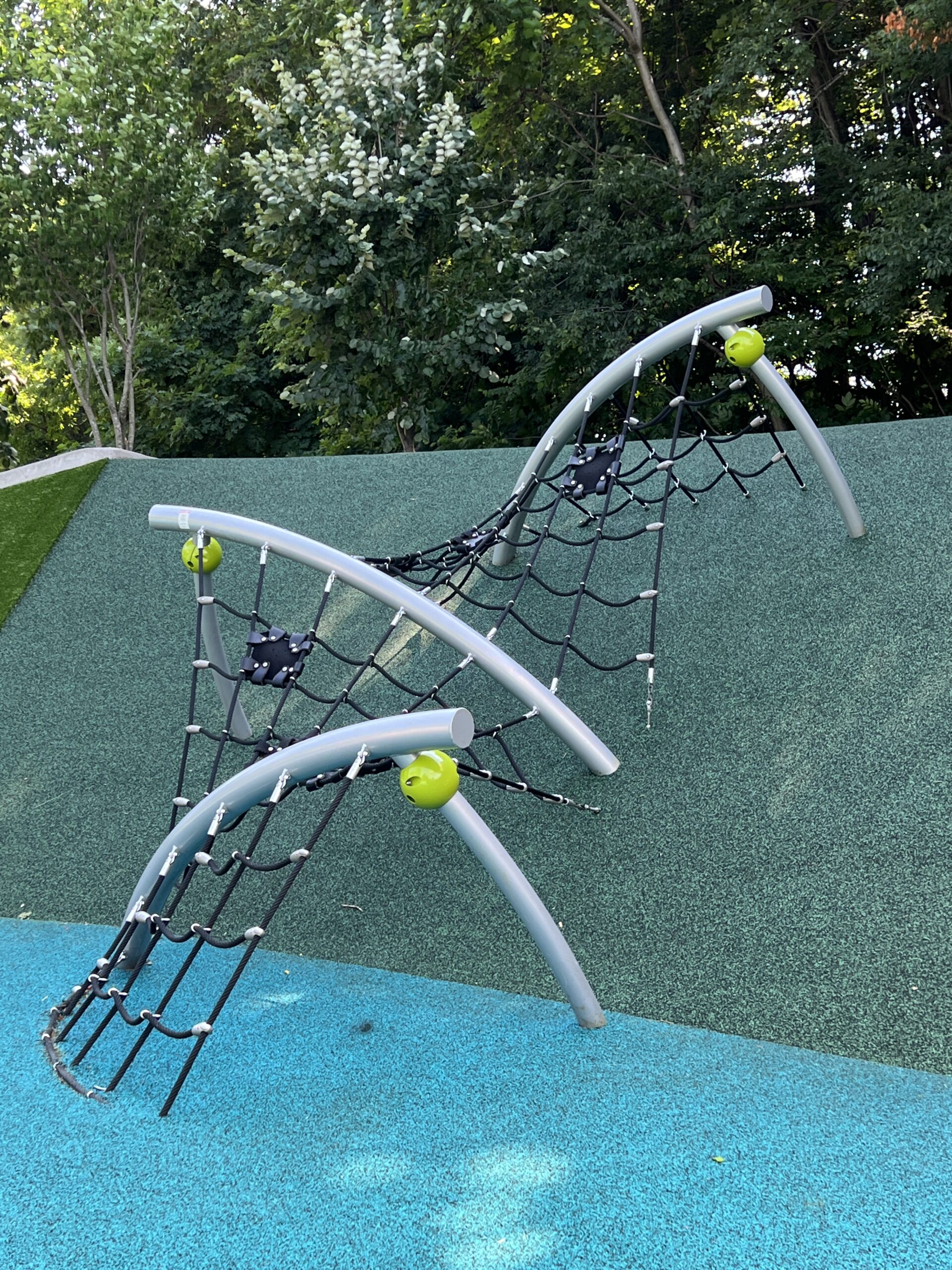 Verona Park Playground in Verona NJ - Features - Hill Wall twisting climbing net TALL image