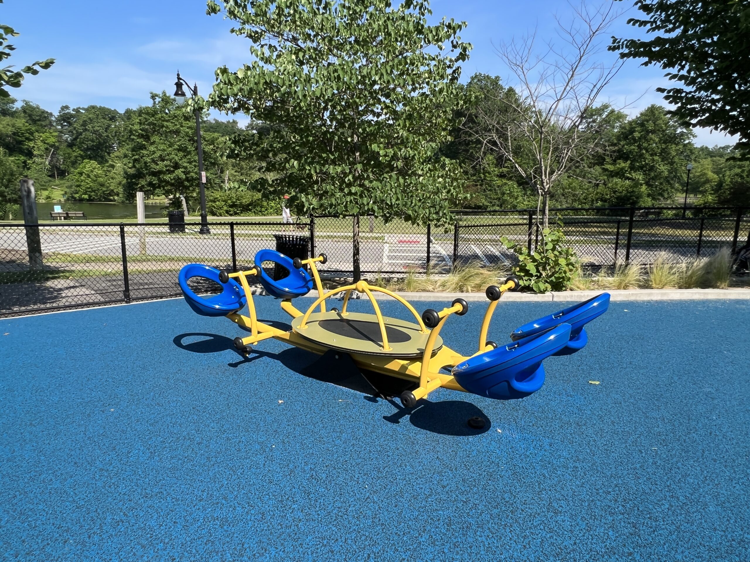 Verona Park Playground in Verona NJ - Features - We Saw 4 person see saw WIDE image