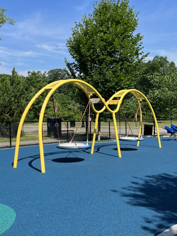 Verona Park Playground in Verona NJ - SWINGS - disc swings TALL image
