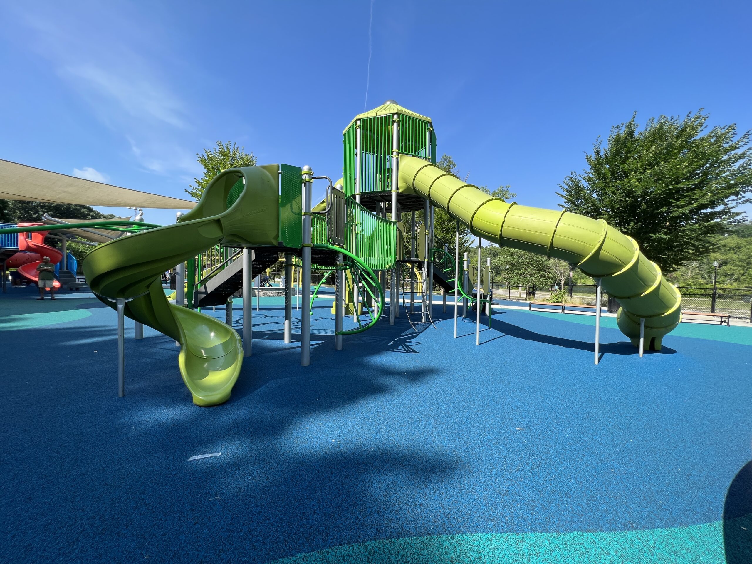 Verona Park Playground in Verona NJ - WIDE image - playground slide side