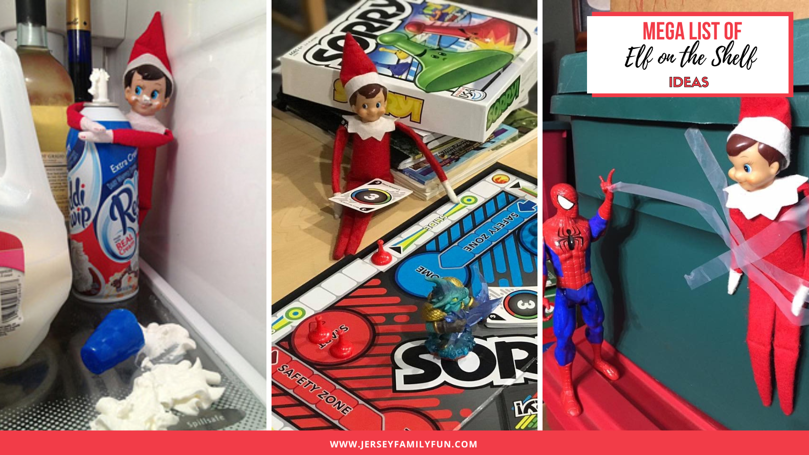 Collage of Elf on the Shelf ideas