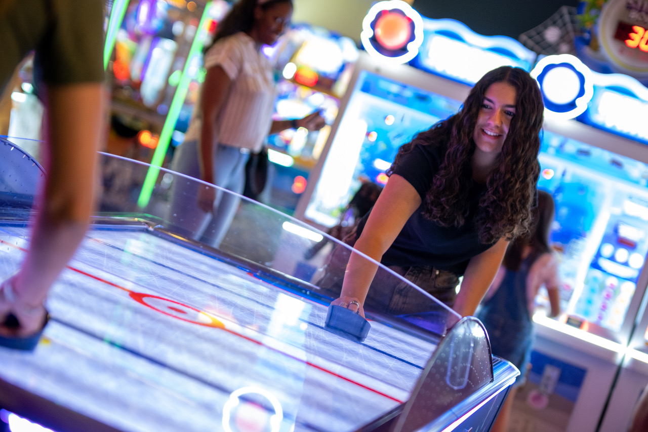 air hockey one of the Winter Break Activities at iPlay America in Freehold New Jersey