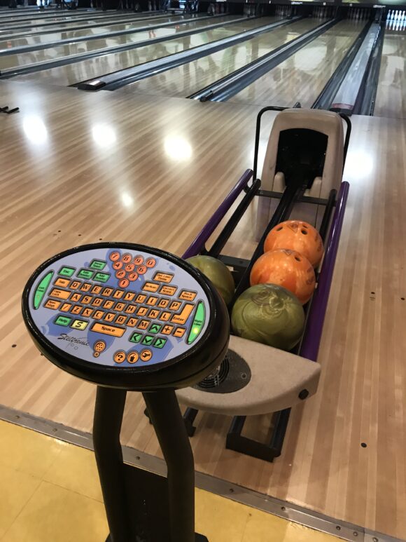 control board with bowling balls at Bowling Alley near me in New Jersey