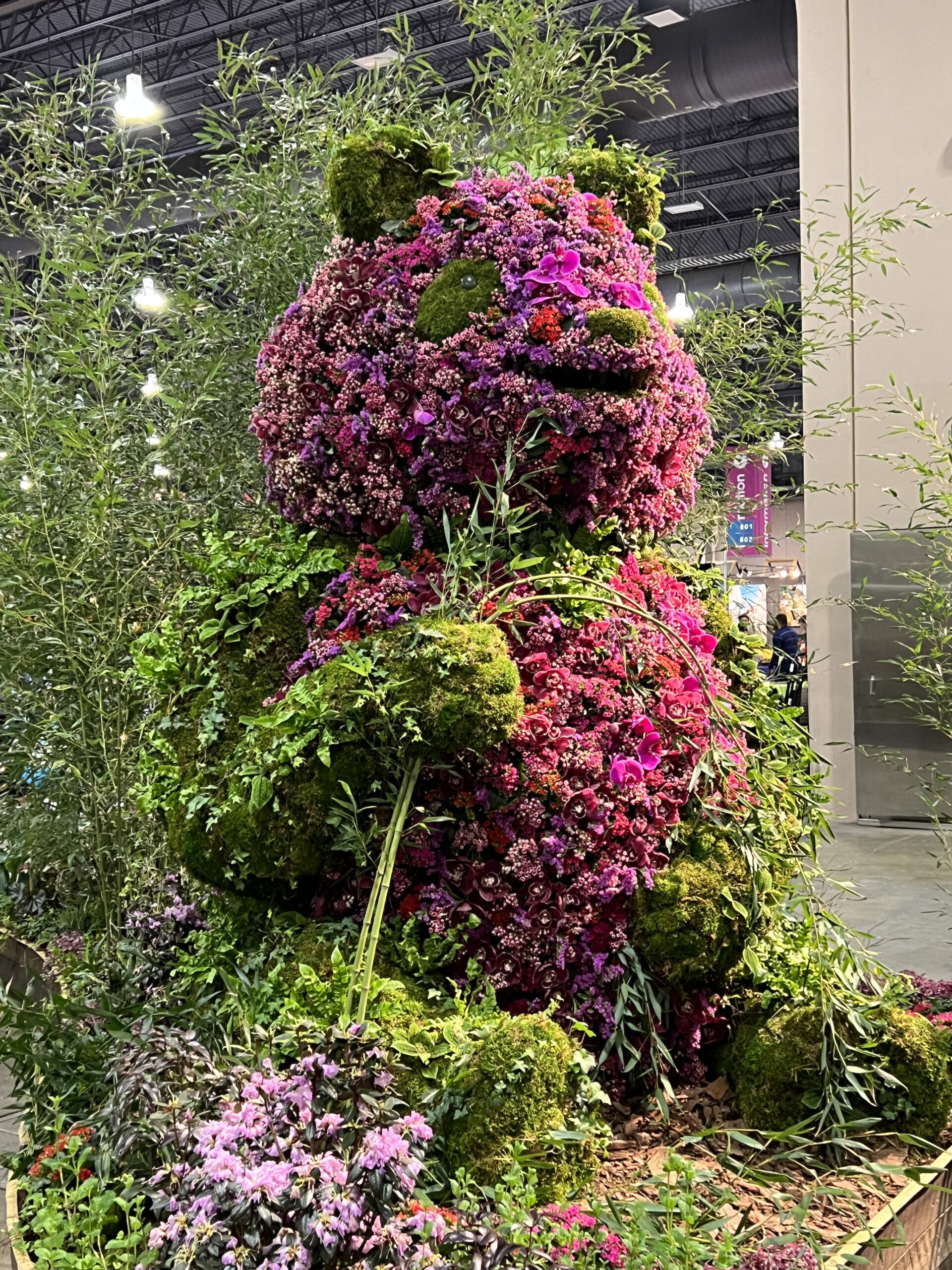 Panda made out of flowers at the Philadelphia Flower Show