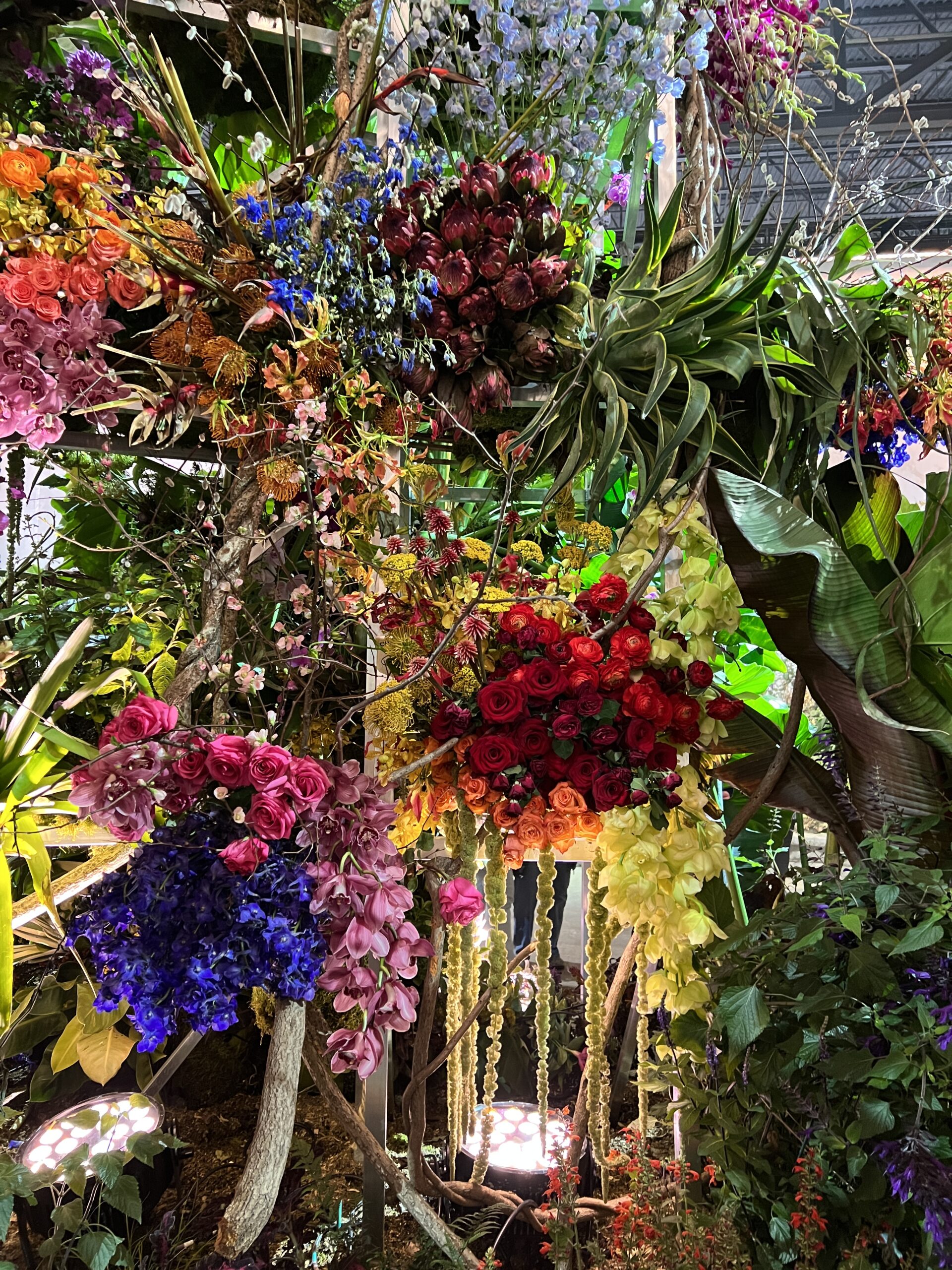 The Grand Entrance at the Philadelphia Flower Show contains 20 foot high walls of flowers