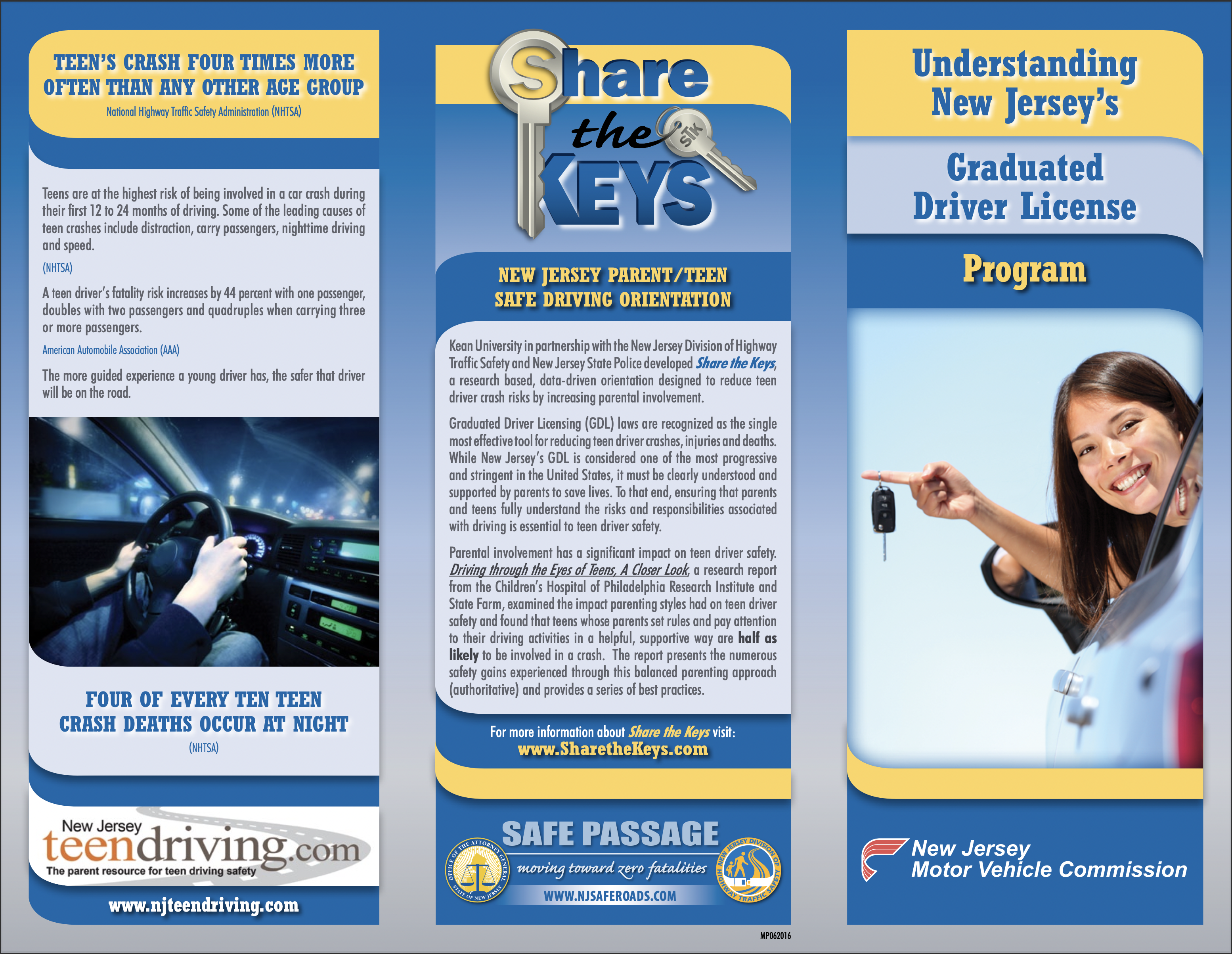 NJ Graduated Drivers License Infographic brochure page 1