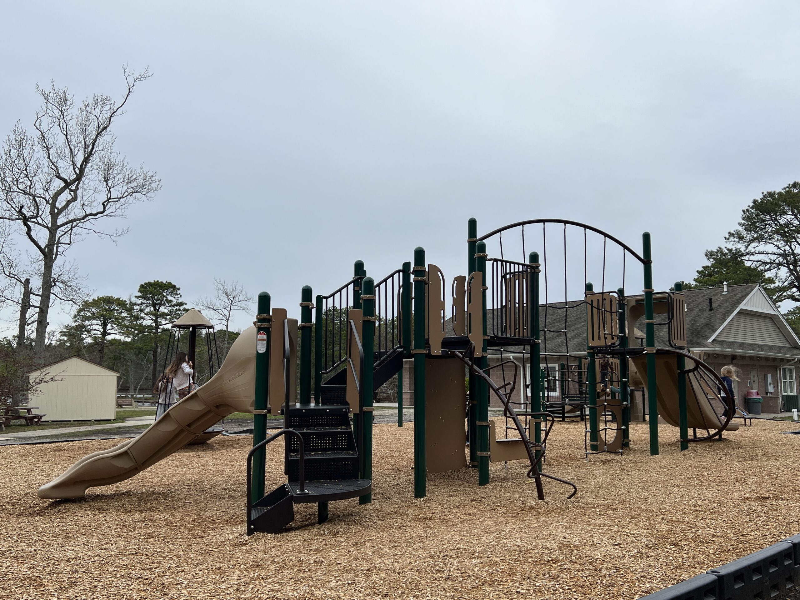 Alternate side of larger structure at Birch Grove Park Playground in Northfield NJ WIDE image