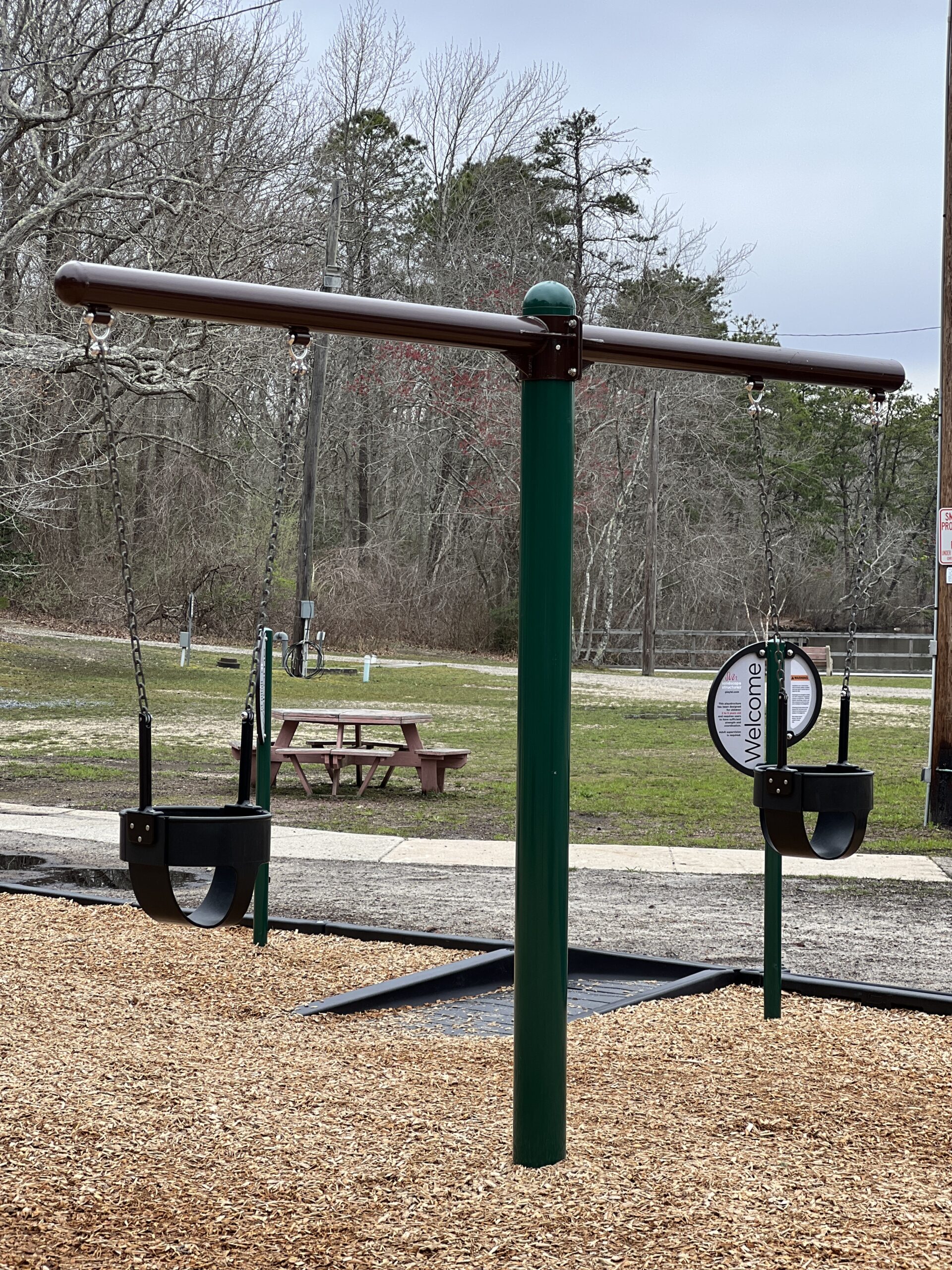Baby Swings at Birch Grove Park Playground in Northfield NJ PORTRAIT image
