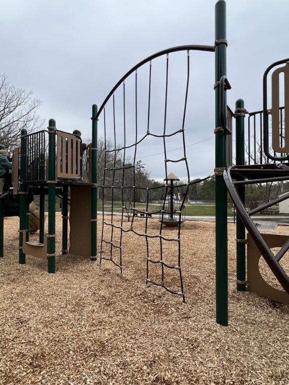 Rope Climbing Wall at Birch Grove Park Playground in Northfield NJ PORTRAIT Image