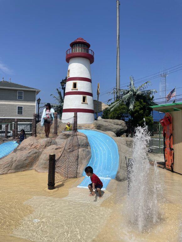Lighthouse water slide at Lighthouse Cove- A dedicated space for toddlers and preschoolers at Seaside Heights Breakwater Beach