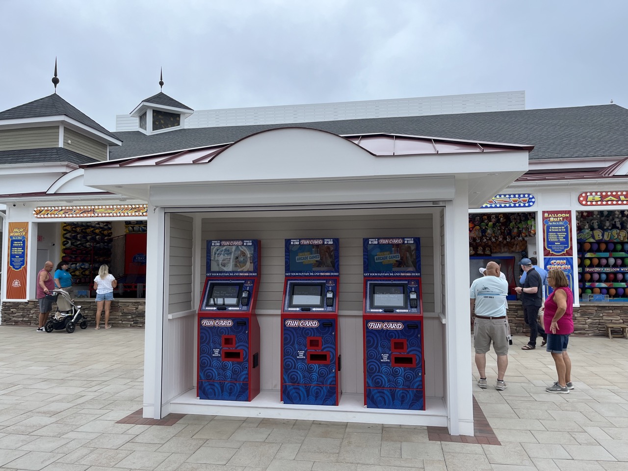 Fantasy Island Amusement Park Boardwalk Games and fun card stations
